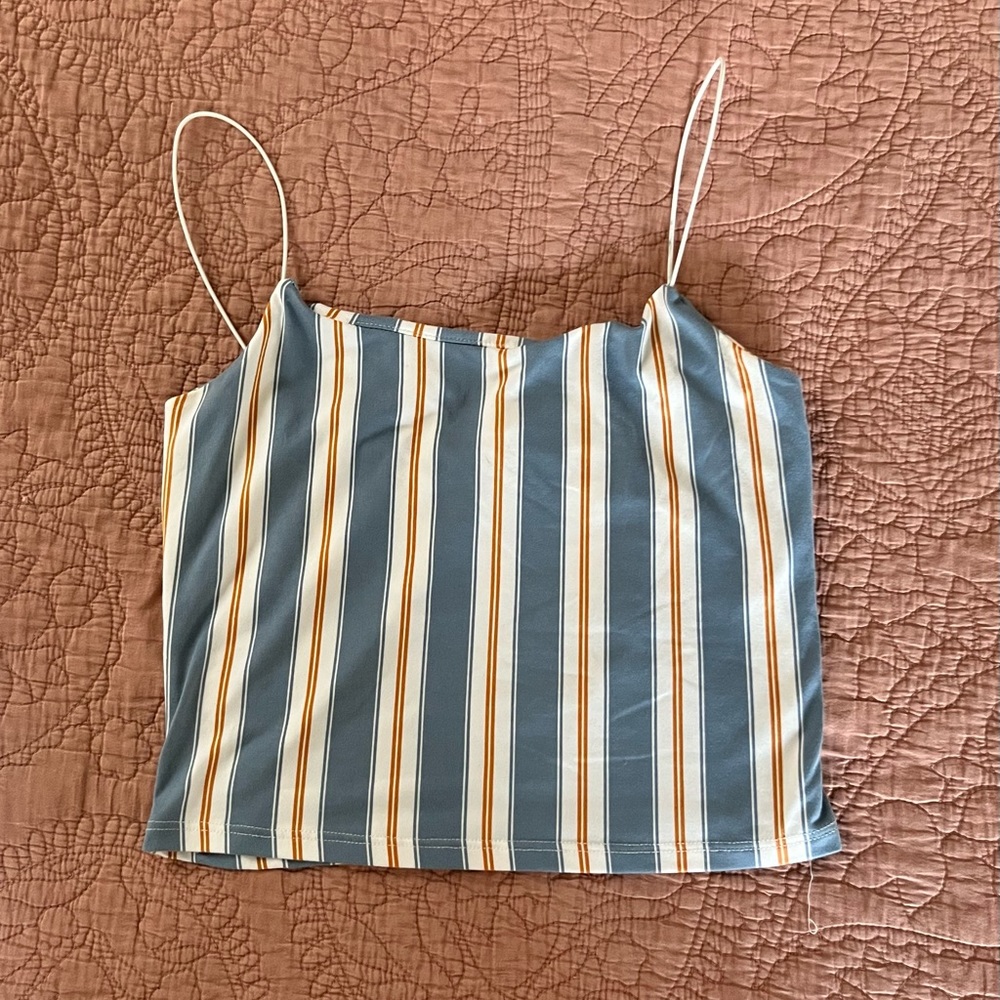 Striped Blue & Yellow Tank Top